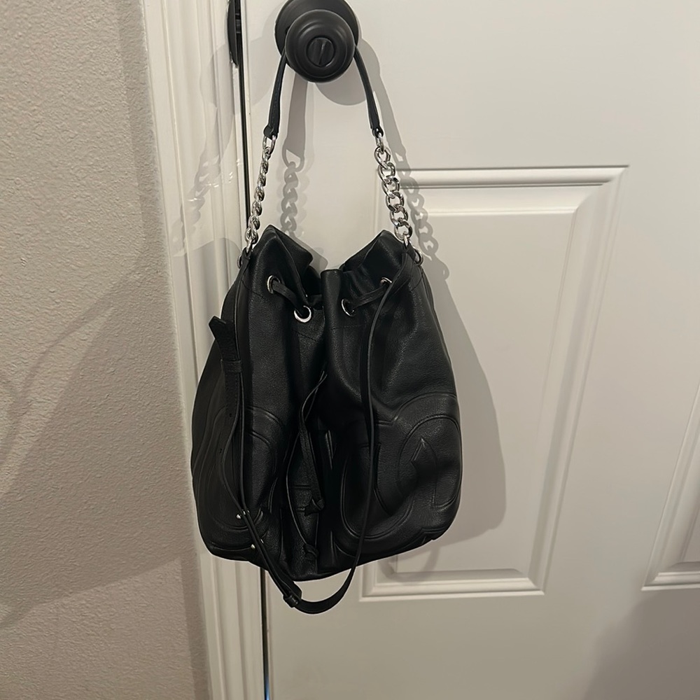 JIMMY CHOO LEATHER BUCKET BAG - Picture 2 of 8